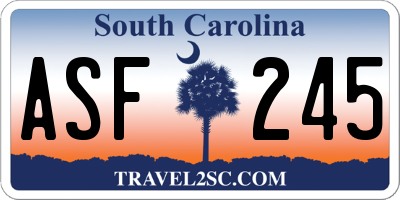 SC license plate ASF245