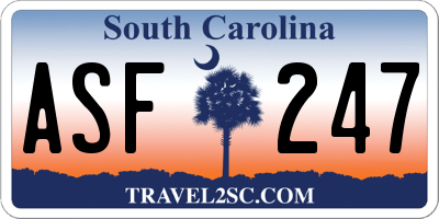 SC license plate ASF247