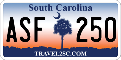 SC license plate ASF250