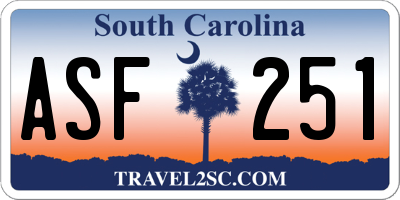 SC license plate ASF251