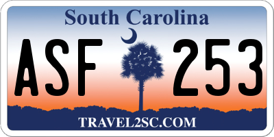 SC license plate ASF253