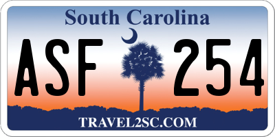 SC license plate ASF254