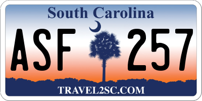 SC license plate ASF257