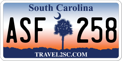 SC license plate ASF258