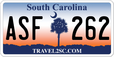 SC license plate ASF262