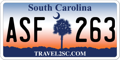 SC license plate ASF263