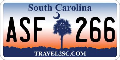 SC license plate ASF266