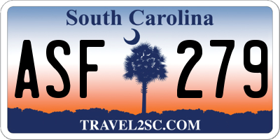 SC license plate ASF279