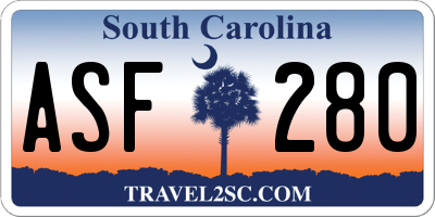 SC license plate ASF280