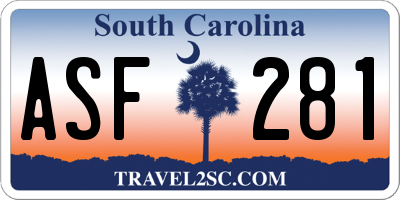 SC license plate ASF281