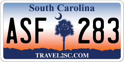 SC license plate ASF283