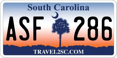 SC license plate ASF286