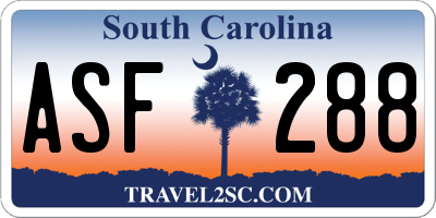 SC license plate ASF288