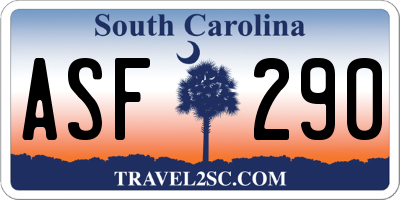 SC license plate ASF290