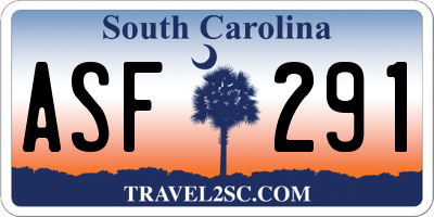 SC license plate ASF291
