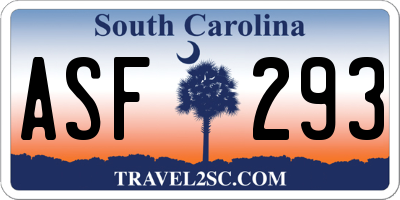 SC license plate ASF293