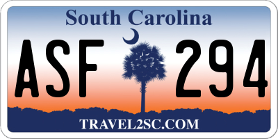 SC license plate ASF294