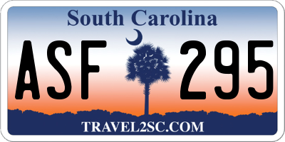 SC license plate ASF295