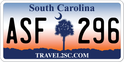 SC license plate ASF296