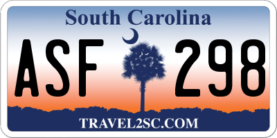 SC license plate ASF298