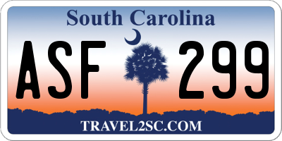 SC license plate ASF299