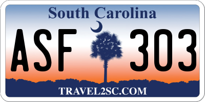 SC license plate ASF303