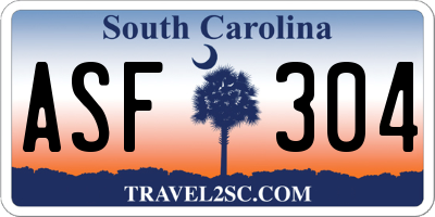 SC license plate ASF304