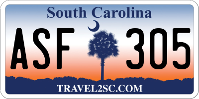 SC license plate ASF305