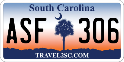SC license plate ASF306