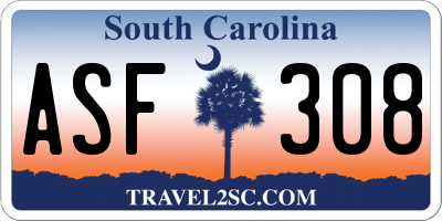 SC license plate ASF308