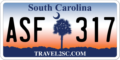 SC license plate ASF317
