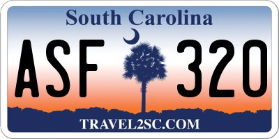 SC license plate ASF320