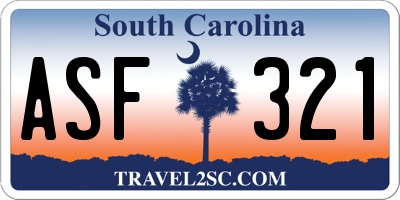 SC license plate ASF321