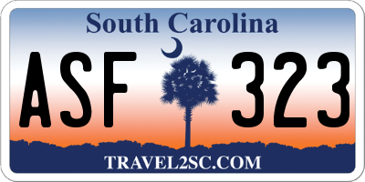 SC license plate ASF323