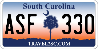 SC license plate ASF330