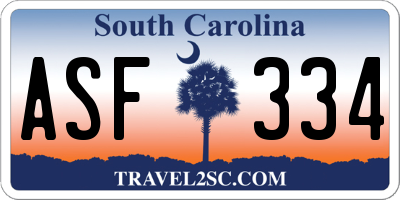 SC license plate ASF334