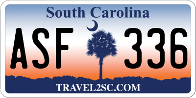 SC license plate ASF336