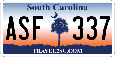 SC license plate ASF337