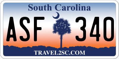 SC license plate ASF340