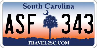 SC license plate ASF343
