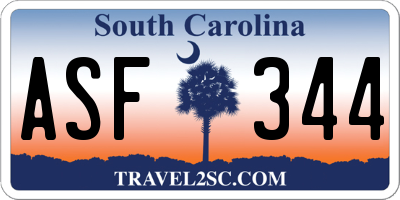 SC license plate ASF344