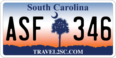 SC license plate ASF346