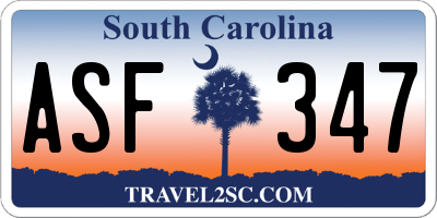 SC license plate ASF347