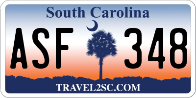 SC license plate ASF348