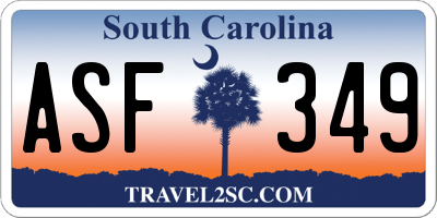 SC license plate ASF349