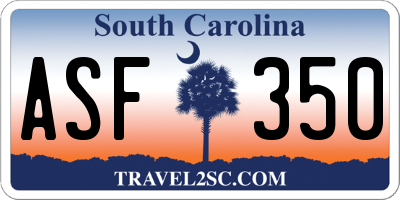 SC license plate ASF350