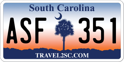 SC license plate ASF351