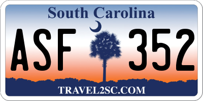 SC license plate ASF352