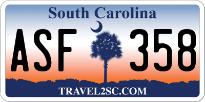 SC license plate ASF358