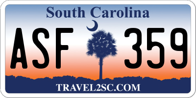 SC license plate ASF359